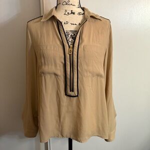 Michael Kors Beige Blouse with Black Accents